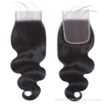 Body Wave Lace Closure 4x4 Free Part Swiss Lace Closure Natural Black Brazilian Virgin Human Hair Top Swiss Lace Closure